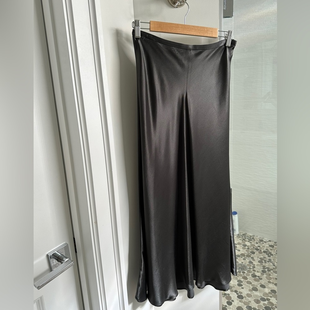 Navy/Charcoal silk skirt